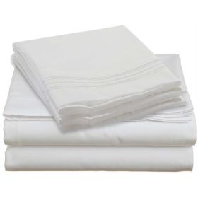 King size 4-piece Silky Soft Microfiber Sheet Set in White