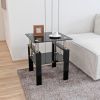 Piece Modern Tempered Glass Tea Table Coffee Table End Table