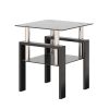 Piece Modern Tempered Glass Tea Table Coffee Table End Table