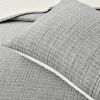 Full/Queen Size 3-Piece Reversible Cotton Yarn Woven Quilt Set in Grey Cream