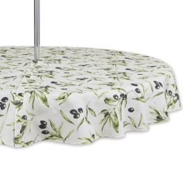 Outdoor Patio Table Decor Tablecloth with Zipper 60 Inch Round - As pic show - Style E