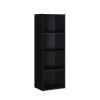 4-Shelf Wood Bookcase - Black