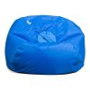 Classic Bean Bag Chair, Black Smartmax, Durable Polyester Nylon Blend, 2 feet Round - blue