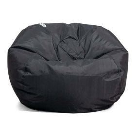 Classic Bean Bag Chair, Black Smartmax, Durable Polyester Nylon Blend, 2 feet Round - Black