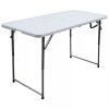 4' Folding Banquet Table Off-White - Plastic Dev Group - White