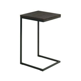 C-Shape Metal End Table, Espresso/Black Finish - Espresso/Black