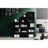 4-Shelf Wood Bookcase - Black