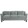 U_STYLE Button Tufted 3 Piece Chair Loveseat Sofa Set - as Pic