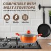 Stainless Steel 6-Piece Cookware Set: Mirror Polished, Induction Bottom, Straight Shape, SS Lids, Sturdy Handles and Knobs - as Pic