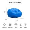 Classic Bean Bag Chair, Black Smartmax, Durable Polyester Nylon Blend, 2 feet Round - blue