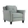 U_STYLE Button Tufted 3 Piece Chair Loveseat Sofa Set - as Pic