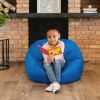 Classic Bean Bag Chair, Black Smartmax, Durable Polyester Nylon Blend, 2 feet Round - blue