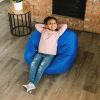 Classic Bean Bag Chair, Black Smartmax, Durable Polyester Nylon Blend, 2 feet Round - blue