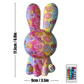 2023 Newest LED Night Light 16Color Rainbow Rabbit Night Light Touch Sensor Room Decor Cute Gift for Kids Children Table Lamp (Emitting Color: Style C, Ships From: CN)