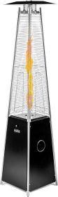 Delta X5 Pyramid Patio Heater, 40,000BTU Outdoor Patio Heater, Quartz Glass Tube Propane Heaters for Patio with Wheels, Triple Protection System (Form Factor: Tower, Color: Black)